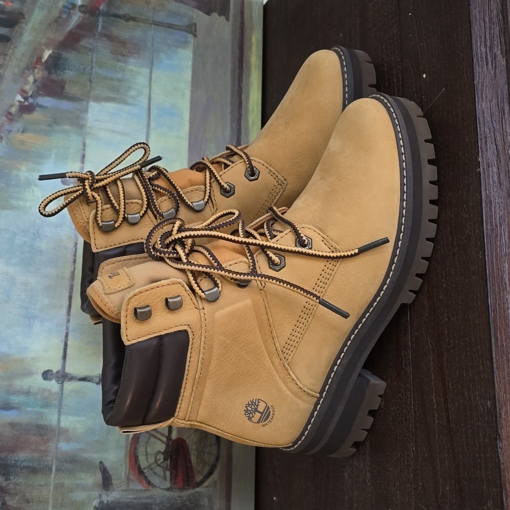 Timberland Courmayeur Valley Mid Lace Wheat Nubuck Waterproof Boots Shoes